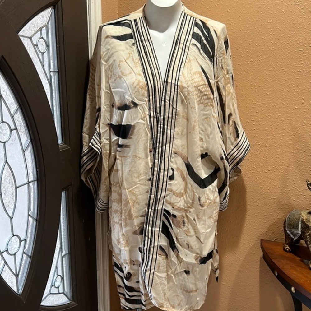 Sonoma beige patterned kimono coverup